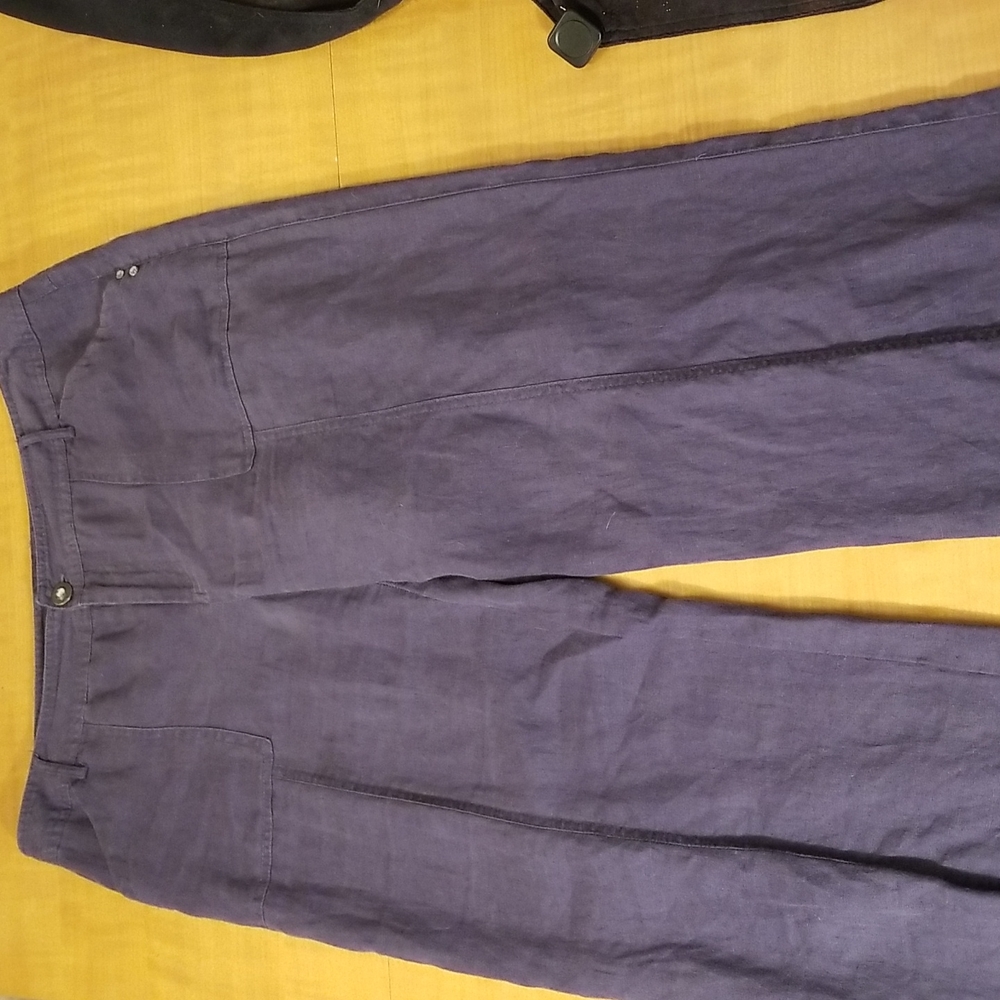 size 14 indigo blue linen pants